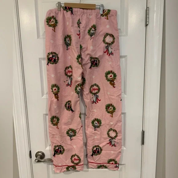 PJ Salvage Pink Cats Meow-y Christmas PJ Pants. Women’s Large - Picture 2 of 3